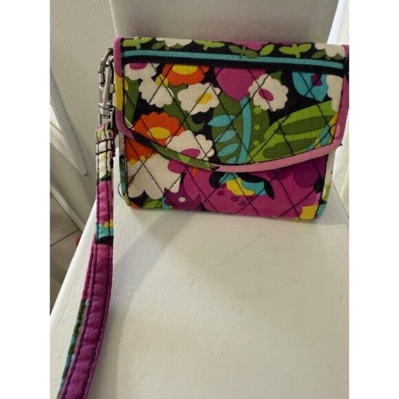 Vera Bradley Va Va Bloom Print Retired Pattern Trifold Wristlet Wallet Flap Snap - Picture 4 of 8